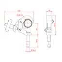 Crochet gâchette rapide BEAMER MINCE 30mm avec spigot 16mm pour tube de 38-51mm, CMU 100kg