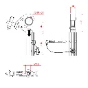 Crochet gâchette rapide "TV" MINCE 30mm avec récepteur pour spigot 28mm pour tube de 38-51mm, CMU 100kg, noir