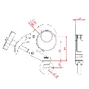 Crochet gâchette rapide TITAN MINCE 30mm pour tube 48-51mm avec œillet M12, CMU 100kg