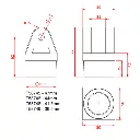 Articulation femelle pour tube de 39.5mm