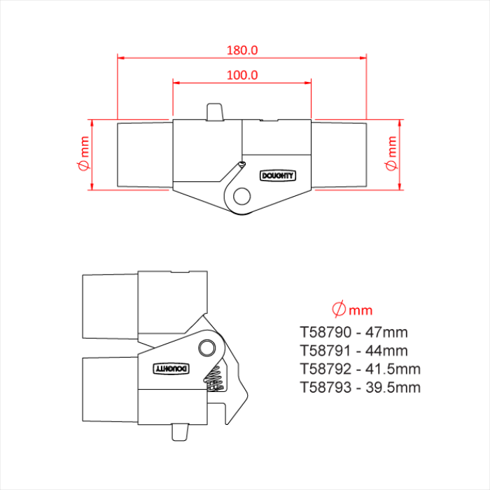 Ensemble coude avec embouts de 4.0mm