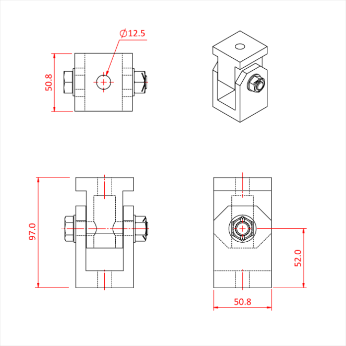 Cube PIVOT inclinable sans colliers 