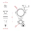 Double collier pivotant pour un tube de 48-51mm et un tube de 25mm, CMU 100kg