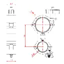 Double collier pivotant pour un tube de 48-51mm et un tube de 35mm, CMU 100kg