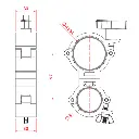 Double collier pivotant pour un tube de 48-51mm et un tube de 38mm, CMU 100kg