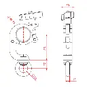 Crochet enveloppeur de tube 48-51mm Hanging avec œillet M12, CMU 200kg