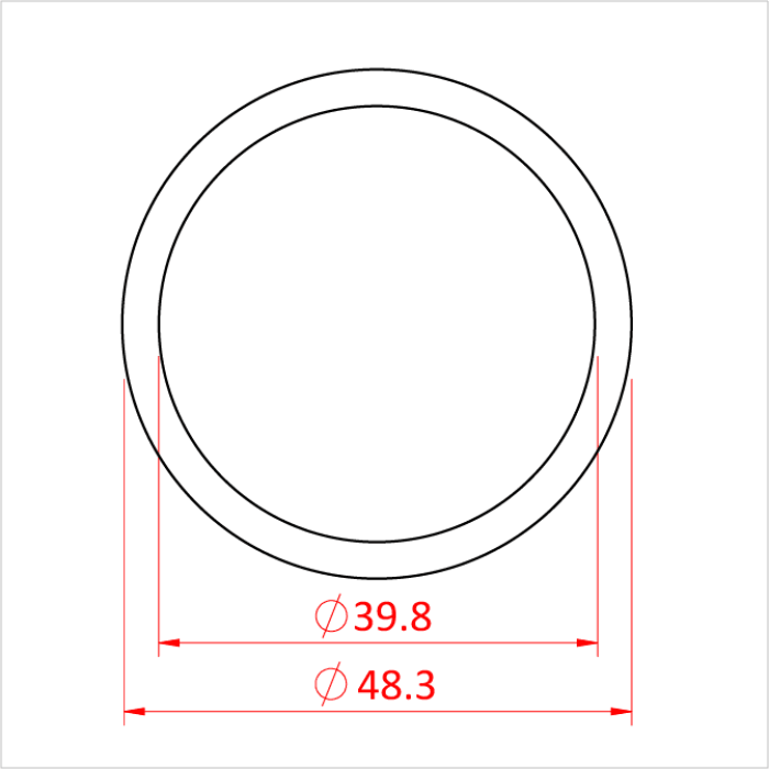 Tube aluminium 48.3mm, 100cm