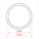 Tube aluminium 48.3mm, 100cm