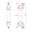 Double collier fix parallèle entraxe 250mm pour tubes de 48-51mm