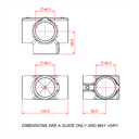 Speedrail croix 5-voies fine en alliage de magnésium pour tube de 48mm