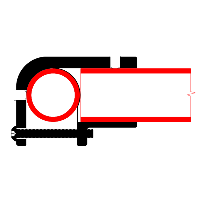 Speedrail T 90° ouvert en alliage de magnésium pour tube de 48mm