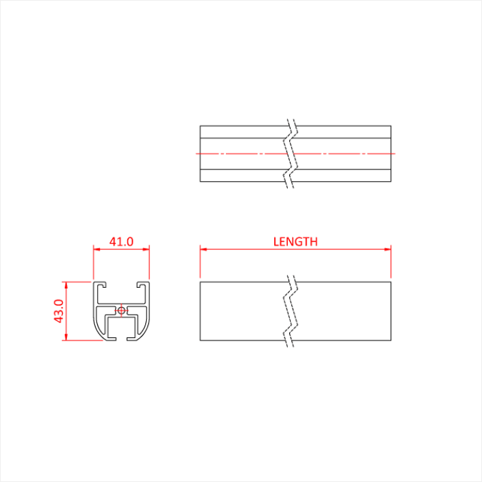 DOUGHTY RAIL - rail de 300cm, noir