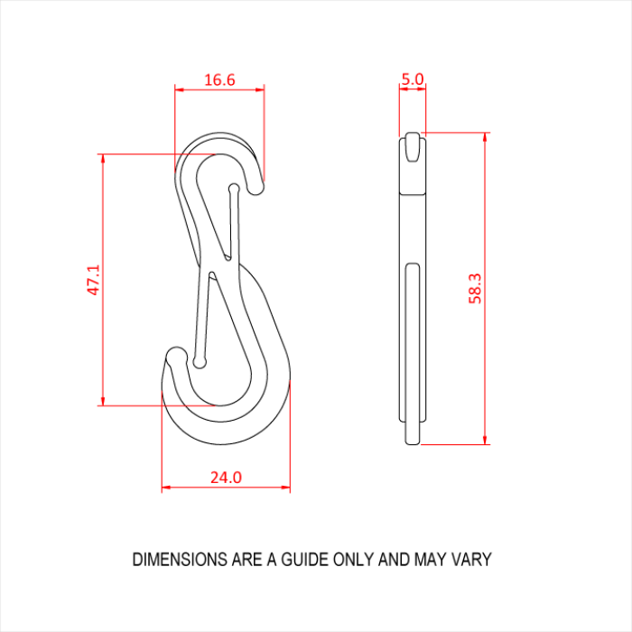 DOUGHTY RAIL - double crochet plastique