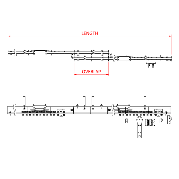 Six-Track ensemble de chevauchement 11m, noir