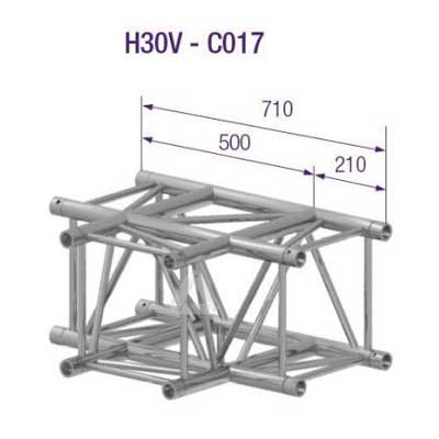 SQUARE H30 3-WAY CORNER T-JOINT