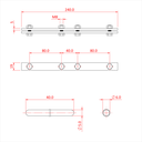 STUDIO RAIL 60 ensemble de barre de raccord (2 barres, 4 boulons et 1 pin), argent