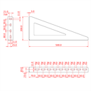 STUDIO RAIL équerre mural 500mm pour fixation de trois rails, CMU 50kg, noir