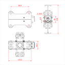 Double chariot 4 roues pivotants pour Studio Rail 60 (freiné)