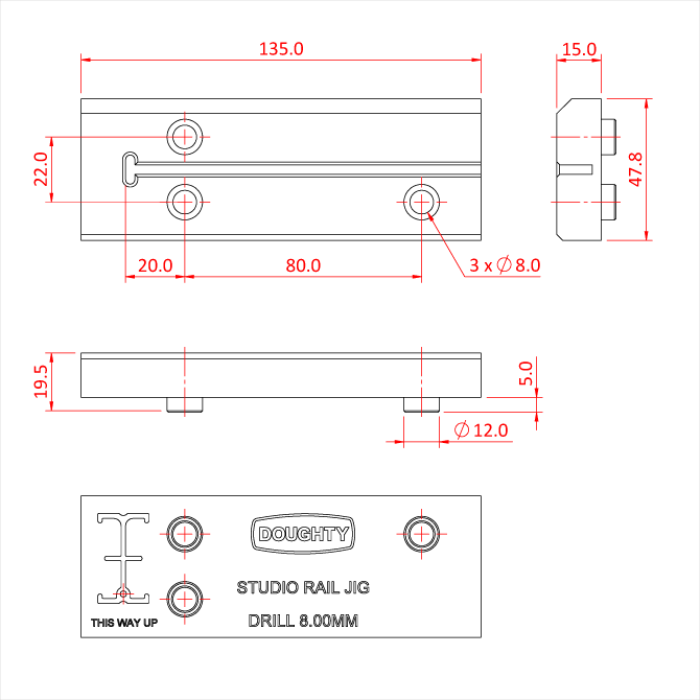 STUDIO RAIL 60 gabarit de perçage