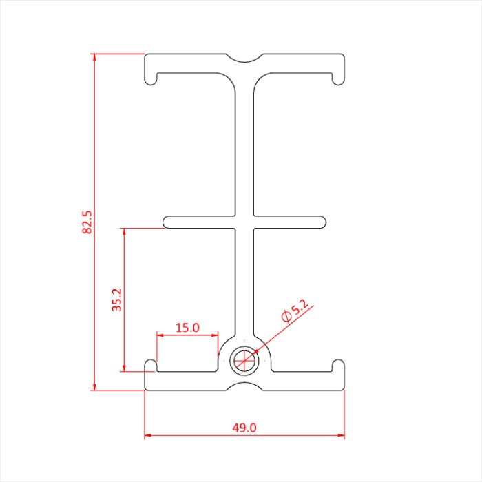 STUDIO RAIL 80 droit de 200cm, argent