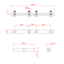 STUDIO RAIL 80 ensemble de barre de raccord (2 barres, 4 boulons et 1 pin)