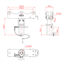 STUDIO RAIL 80 chariot 6 roues freiné avec récepteur pour spigot 28mm, CMU 200kg, noir