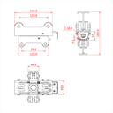 STUDIO RAIL 80 sur STUDIO RAIL 50 double chariot 4 roues pivotant et freiné, CMU 75kg, noir