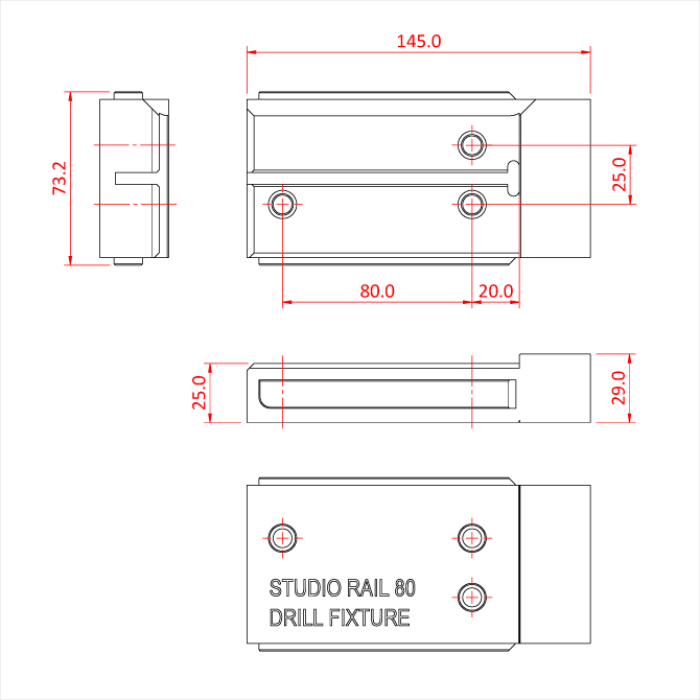 STUDIO RAIL 80 gabarit de perçage