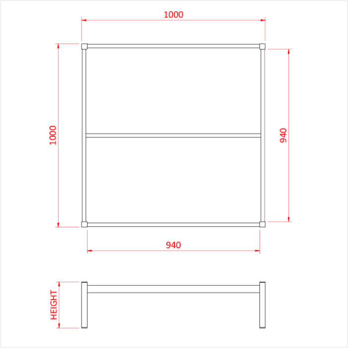 Cadre Easydeck STANDARD 100 x 100 x hauteur 25cm, CMU 750kg/m2