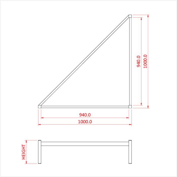 Cadre Easydeck TRIANGULAIRE 100 x 100 x hauteur 25 cm, CMU 750kg/m2