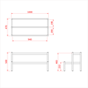 Cadre Easydeck deux marches 100 x 50 x hauteur 25cm