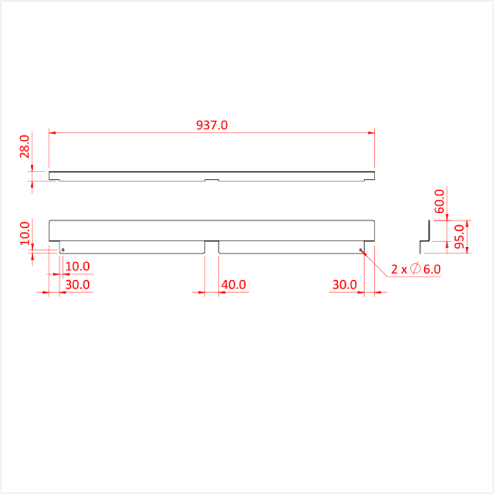 Bordure arrêt de chaise Easydeck 100cm