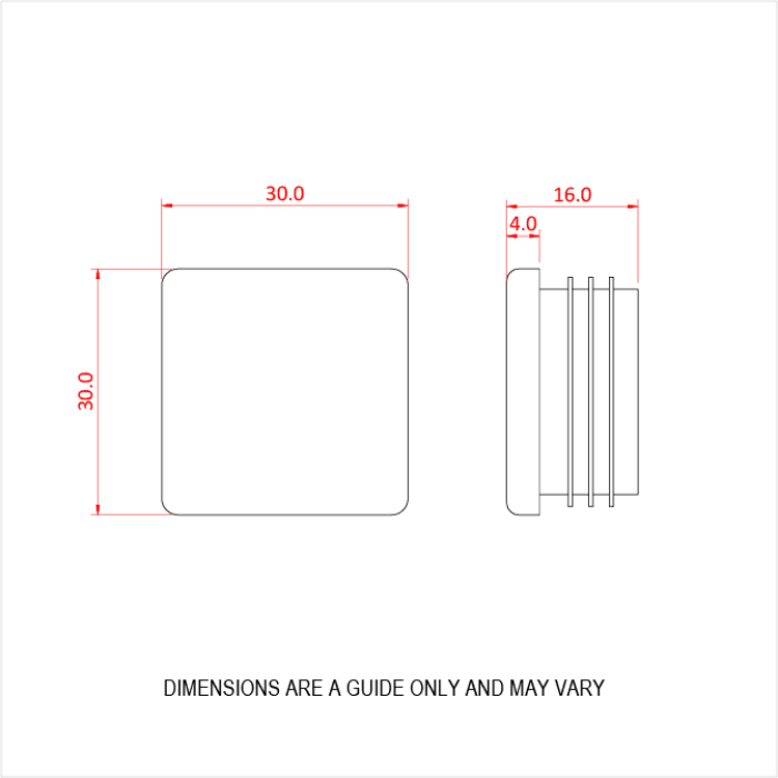 Bouchon de fin pour cadre Easydeck (30 x 30 mm)