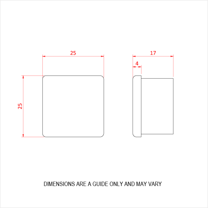 Bouchon de fin pour main courante Easydeck (25 x 25mm)