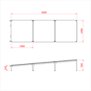 Rampe Easydeck de 100cm avec plateau (hauteur  25cm à 50cm), CMU 500kg/m2