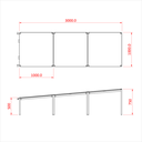 Rampe Easydeck de 100cm avec plateau (hauteur  50cm à 75cm), CMU 500kg/m2