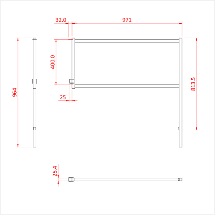 Main courante d'angle pour  Easydeck 100 cm