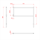 Main courante d'angle pour  Easydeck 100 cm