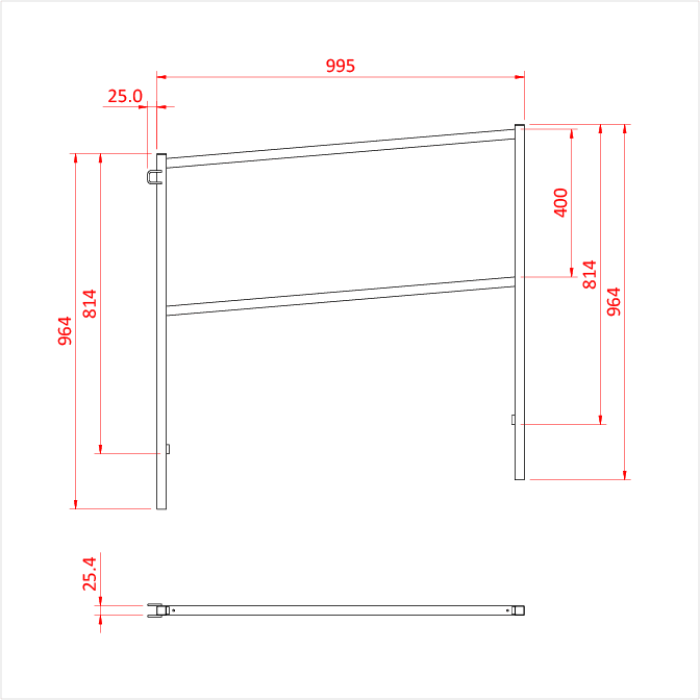 Main courante pour rampe Easydeck, 100cm