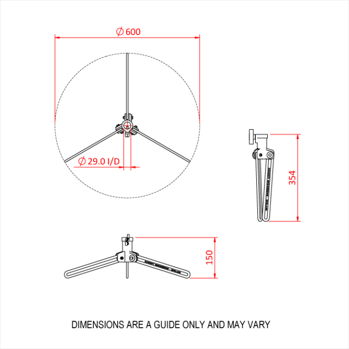 Pied au sol pliable NIPPER STAND avec récepteur spigot 28mm