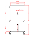 Plaque au sol 63x60cm à 4 roues avec récepteur pour tube de 48mm