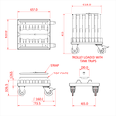 Chariot de transport pour plaque au sol 3 positions