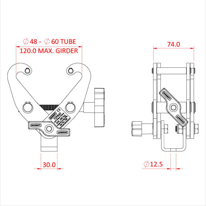 Pince ciseau grande charge pour, CMU 250kg, noir