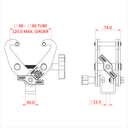 Pince ciseau grande charge pour, CMU 250kg, noir