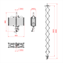 Pantographe 2 ressorts, hauteur max. 300cm, CMU 12kg