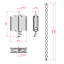 Pantographe 2 ressorts, hauteur max. 500cm, CMU 12kg