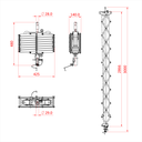 Pantographe 4 ressorts, hauteur max. 300cm, CMU 27kg