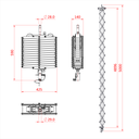 Pantographe 4 ressorts, hauteur max. 500cm, CMU 27kg