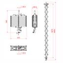 Pantographe 5 ressorts, hauteur max. 400cm, CMU 36kg