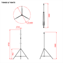 Pied CLUB 475, 2 sections, 288-475cm, CMU 25kg, galvanisé